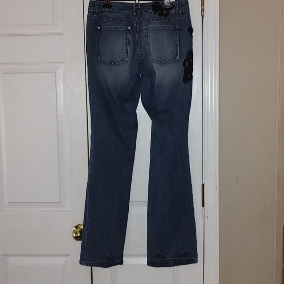 White House Black Market  Blanc Black embellished jeans  Sz 6 - Picture 5 of 8